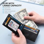 Zitahli Mens Slim Wallet with Bill Pockets RFID-blocking Leather Bifold Wallets