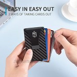 Zitahli Mens Wallet Money Clip RFID Blocking Reinforced Carbon Fibre Front Pocket Card Case Slim Wallet Gift Boxed