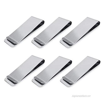 Cozihom Stainless Steel Money Clips  Money & Cards Holder  Minimalism Wallet Clips  Super Slim & Durable  Pack of 6