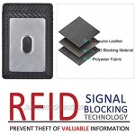 Money Clip Carbon Fiber RFID Blocking Front Pocket Leather ID Credit Card Holder Wallet for Men Black