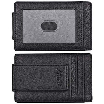 Money Clip  Front Pocket Wallet  Leather RFID Blocking Strong Magnet thin Wallet