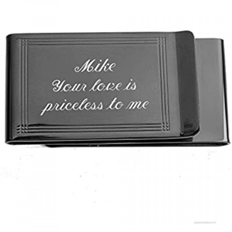 Personalized Double Sided Gunmetal Money Clip Custom Engraved Free - Ships from USA