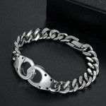 OIDEA Mens Stainless Steel Handcuff Bracelet for Biker with Gift Bag