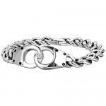 OIDEA Mens Stainless Steel Handcuff Bracelet for Biker with Gift Bag