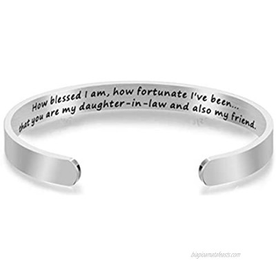 WUSUANED Daughter in Law Bracelet How Blessed I Am How Fortunate I've Been That You are My Daughter-in-Law and Also My Friend