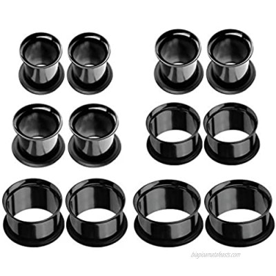 BodyJ4You Tunnel Set Single Flare Plugs Gauge Kit 14G-20mm Stainless Steel Ear Stretching Jewelry