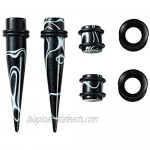 JDXN Acrylic Ear Stretching Kit Tapers Plugs Silicone Tunnels Gauges Expander 14G-00G Jewelry 50 Pieces Set