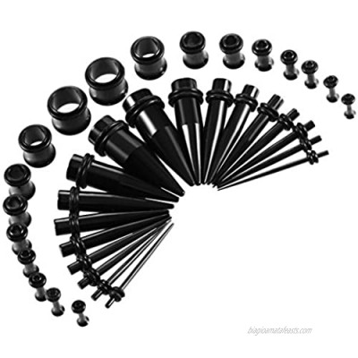 JDXN Stainless Steel Ear Stretching Taper Tunnel Starter Kit - 36 Piece Set 14G - 00G