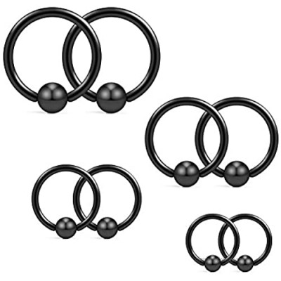 Ruifan 14G 316L Surgical Steel Captive Bead Ring PA Nipple Eyebrow Belly Tragus Cartilage Septum Piercing Jewelry 8PCS