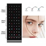 SMUOBT 120pcs 22G L Shaped Stainless Steel Nose Studs Rings Piercing Pin Body Jewelry 1.5mm 2mm 2.5mm a Set White and Colour