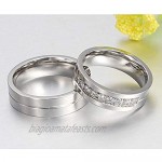 Chryssa 6mm Titanium Steel Carbide Ring with Brilliant CZ Diamonds Mens Wedding Band 5 to 12(SZZ-08)