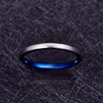 Cloyo 2mm Unisex Thin Tungsten Carbide Ring for Wedding Promise Silver Brushed Finish Comfort Fit Size 5-10