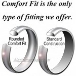 CROWNAL 1mm/2mm Thin White Tungsten Wedding Band Ring Men Women Matching Plain Dome Polished Comfort Fit Size 3 to 10