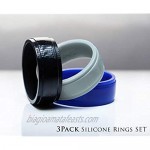 Elegant Glossy Silicone Wedding Ring for Men. Thin Comfortable Durable Rubber Wedding Bands. Gift Bag and Silicone Keychain Included.