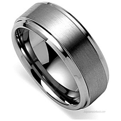 King Will Basic Tungsten Ring for Men 6mm/7mm/8mm/9mm/10mm Tungsten Wedding Band Matte Brushed Finish Comfort Fit