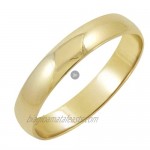 Men's 10K White or Yellow Gold 5mm Traditional Plain Wedding Band (Available Ring Sizes 7-12 1/2)