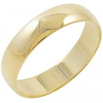 Men's 10K White or Yellow Gold 5mm Traditional Plain Wedding Band (Available Ring Sizes 7-12 1/2)