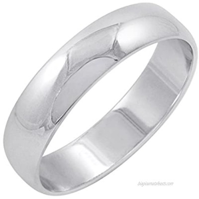 Men's 14K Yellow or White Gold 5mm Traditional Plain Wedding Band (Available Ring Sizes 8-12 1/2)