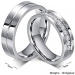 MoAndy Couple Rings Stainless Steel White Cubic Zirconia Matching Wedding Bands Ring for Him/Her