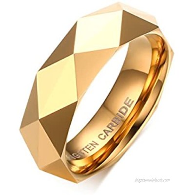 XUANPAI Multi-Faceted Domed Polish Finshed Tungsten Carbide Ring Weeding Band for Men Boy 3 Color