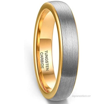 Zoesky 6mm 8mm Dome Tungsten Carbide Rings Wedding Band for Men Women Matte Brushed Comfort Fit