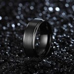 Zoesky 8mm Tungsten Carbide Ring for Men High Polish Matte Finish Wedding Band Comfort Fit Silver