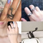 11 Pcs Vintage Frog Rings Cute Animal Open Ring Retro Snake Rings Set Full Finger Ring Statement Biker Punk Rings for Women Girls Men