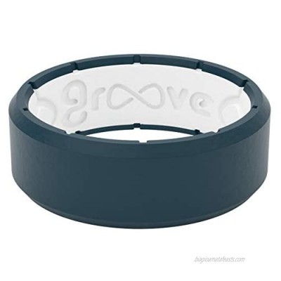 Groove Life Silicone Wedding Ring for Men - Breathable Rubber Rings for Men  Lifetime Coverage  Unique Design  Comfort Fit Mens Ring - Edge Original