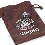 GuoShuang Nordic Viking amulet odin face Worrior Amulet Stainless Steel Ring with Valknut Rune Gift Bag