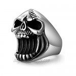 Skull Ring Mens Stainless Steel Vintage Skull Bottle Opener Rings Big Solid Heavy Gothic Biker Ring for Men