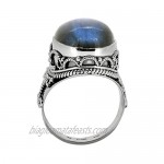 YoTreasure Labradorite Ring Solid 925 Sterling Silver Gemstone Jewelry