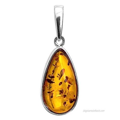 Amber Sterling Silver Classic Pendant
