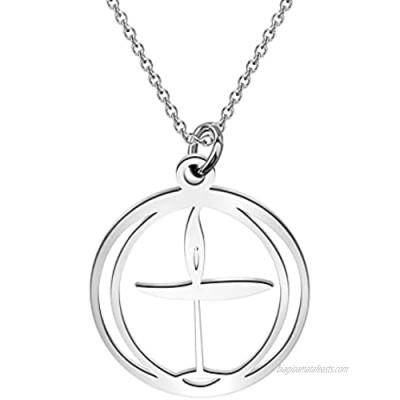 CENWA Flame Symbol Talisman Pendant Stainless Steel Jewelry