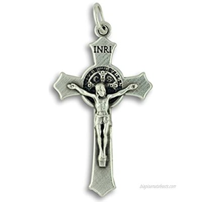 Gifts Catholic  Inc. LOT of 10 Saint St St. Benedict Rosary Crucifix Cross Pendants 1.5" Made in Italy