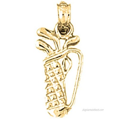 Jewels Obsession 18K Golf Bag Pendant | 18K Yellow Gold Golf Bag Pendant  Made in USA