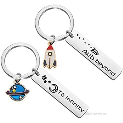 MAOFAED Couples Keychain I Love You to Infinity and Beyond Boyfriend Girlfriend Gift BFF Daughter Son Gift