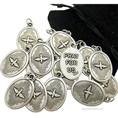 Westman Works Bulk Medal Lot Set of 20 Holy Spirit Confirmation Silver Tone Metal Pendant W Bag from Italy