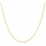 18k Gold over Sterling Silver 1mm Box Chain Necklace Made in Italy 14 Inch