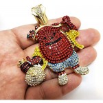 Hip Hop Iced out Gold Plated KOOL AID MAN Holding Money Bag Large Pendant