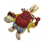 Hip Hop Iced out Gold Plated KOOL AID MAN Holding Money Bag Large Pendant