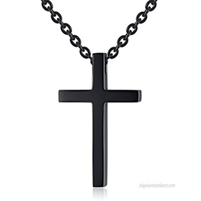 Reve Simple Stainless Steel Cross Pendant Chain Necklace for Men Women  20-22 Inches Link Chain