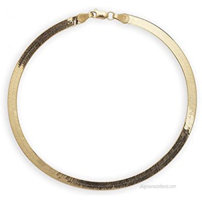 Floreo 10k Yellow Gold 3mm Super Flexible Silky Herringbone Chain Bracelet