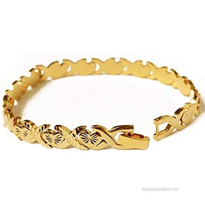 LVYE 18K Gold Plated Chain Bracelet  Heart Designs  Forever Love Solid Brass Bracelet