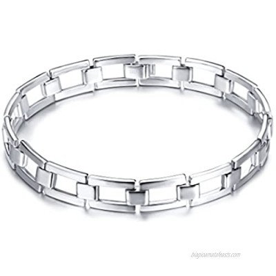 Men's Real S925 Sterling Silver Classic Link Bracelet 8.5 Inch