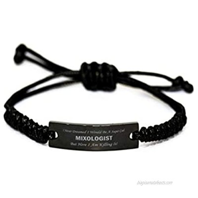 Mixologist Bracelet Job I Never Dreamed Birthday Funny Brecelet Gifts for Men Women Ideas Black Rope Bracelet aq5640