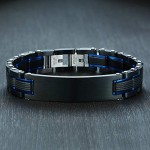 MPRAINBOW Stainless Steel to My Son/DAD BF/Husband Courage Inpsirational Wristband Link Bracelets for Men Birthday Gifts to Son BF Husband Dad
