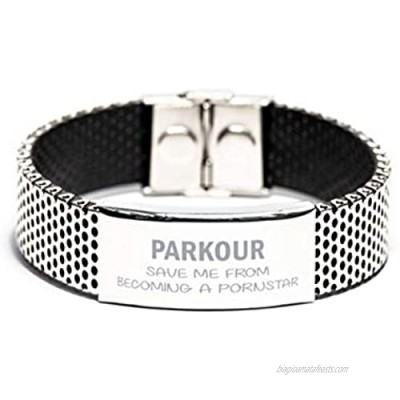 Parkour Bracelet Hobbies Save Me Becoming A Pornstar Birthday Funny Coffee Cups Gifts for Men Women Ideas Stainless Steel Bracelet aq7462