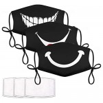 3Pcs Smiley Face Mask with 6 Filters Smile Face Cover for Adults Breathable Washable Reusable Smiling Mouth Cover