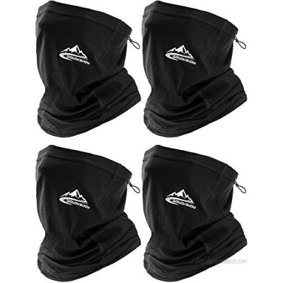 4 Pieces Summer Neck Gaiter Adjustable Face Cover Scarf Breathable Sports Headbands Windproof Headwear Bandana for Men Women