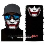 5pcs Joker Face Scarf Sun Neck Gaiter Balaclava Neckerchief Bandana Headband Black Medium